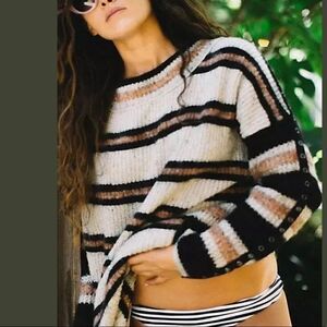 FREE PEOPLE SID STRIPE SWEATER DRESS  PULLOVER